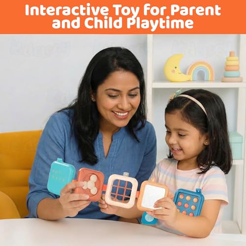 Image of Kidology Montessori Busy Board for Toddlers | 8 in 1 Sensory Activity Busy Cube Travel Toy for 1-3 Year Old Boys & Girls | Fine Motor Skills Learning Toy | Screen Free Educational Gift for Kids