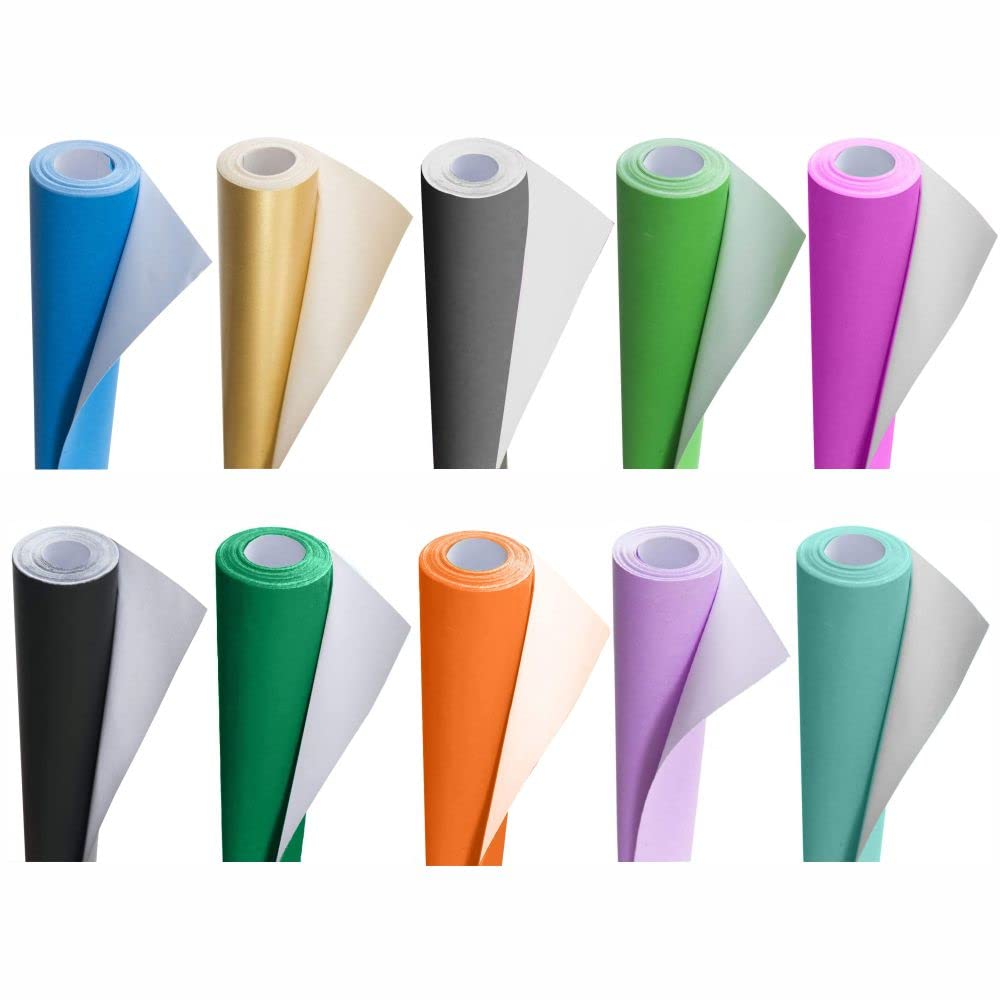 3 Ace Crafts (Pack of 10) Poster Paper Roll (Assorted) Approx 76cm x 10m for Gift Wrapping, Craft, Packing, Parcel, Party Decoration, Table Runner, School Notice