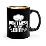 QIQICFEF Chef Coffee Mug Black - Don't mess with the chef - Cool Chef, Funny Cook, Culinary Artist, Culinarian, Pastries, Foodies, Food Lovers, Coworker 11 oz