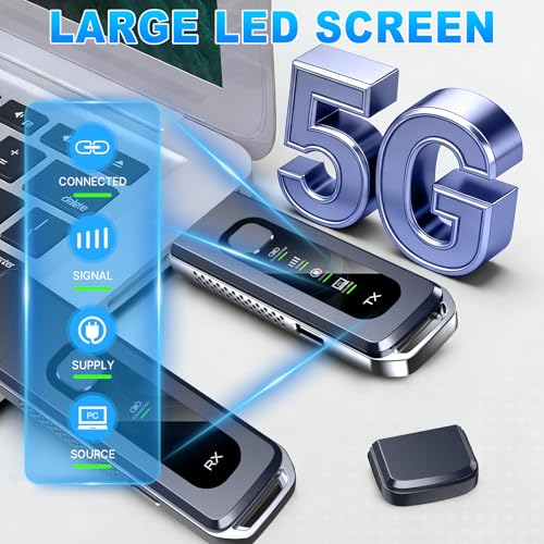Image of Wireless HDMI Transmitter and Receiver, 4K Input & Output | 328FT /100M, LED Display, 5.8G+2.4G Dual Band, Wireless HDMI Extender Auto Pairing for TV /Laptop / /Monitor /Projector