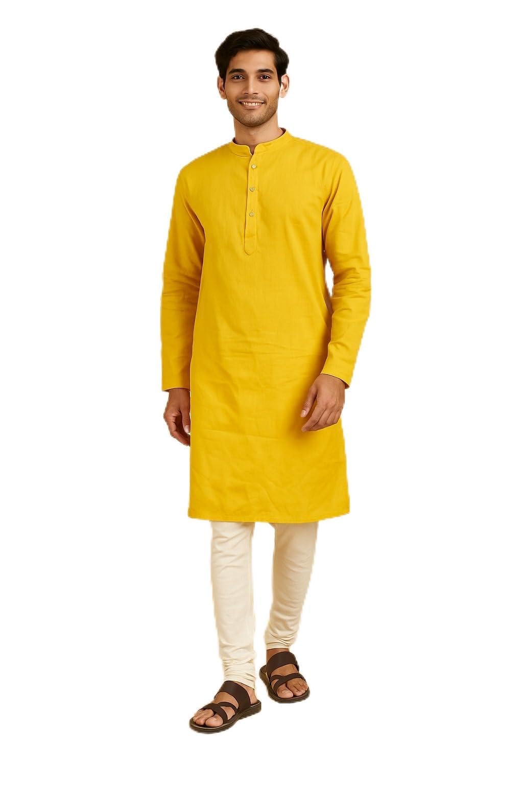 Stylish Men's Plain Kurta with Knee Length & Full Sleeves I Men Cotton Kurta I Men's Kurta for Festival-picture-21