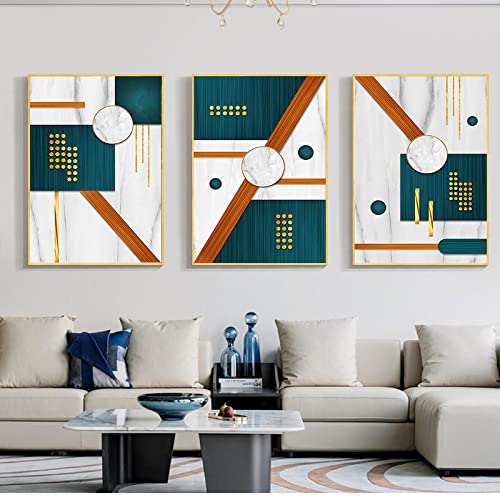 Art mural abstrait géométrique de qualité supérieure ensemble de 3 toiles d'art moderne