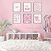 Ucninvd Pink Bow Wall Art Posters Set of 9 Trendy Coquette Preppy Wall Decor Paintings Disco Ball Girly Room Decor Aesthetic Canvas Pictures Prints for Bathroom Living Room Dorm 8x10Inch Unframed