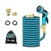 Produktbild PITCH + PULSE Flexibler Gartenschlauch 15M 50FT, Wasserschlauch mit Doppelkern Latex 3/4 Zoll & 1/2 Zoll EU-Standard-Vollmessingarmaturen knickfrei Flexischlauch mit Absperrventil 9 Funktionsspray