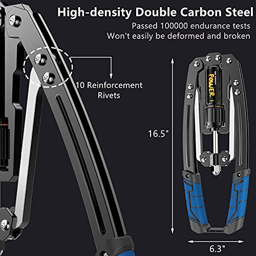 Adjustable Hydraulic Power Twister Arm Exerciser 22-440Lbs Home Chest Expander Muscle Shoulder Training Fitness Equipment Arm Enhanced Exercise Strengthener Grip Bar Abdominal Builder (Blue) #TOP4