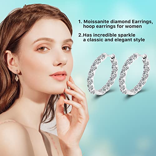 Zyi Jewelry 2.6Ct Moissanite Earrings For Women Or Men,Hoop Earrings,Lab Created Diamond Huggie Earrings,D-E Vvs,925 Sterling Silver With 18K White Gold,Hypoallergenic,For All Kinds Of Holiday Gifts. #TOP7