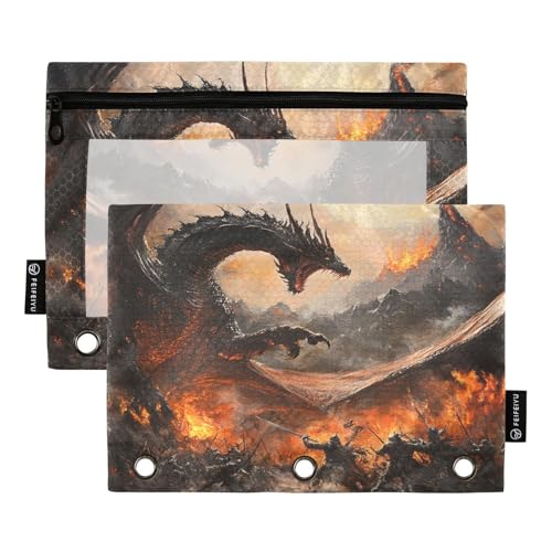 Lgplefti File Folder Headed Black Dragon Expanding File Folder Animal Binder Pouches Home Office School Supplies Documents Files Paper