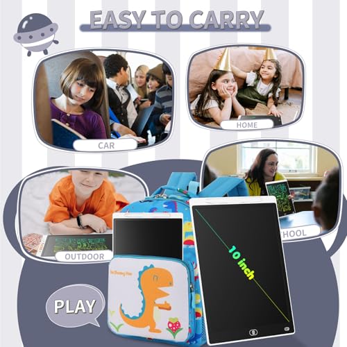 Image of [2 Pieces] 10 Inch LCD Colorful Writing Graphic Tablet, Erasable Drawing Board, Kids Gift, Graphic Board for Games for 3 4 5 6 7 Years (Black & White)