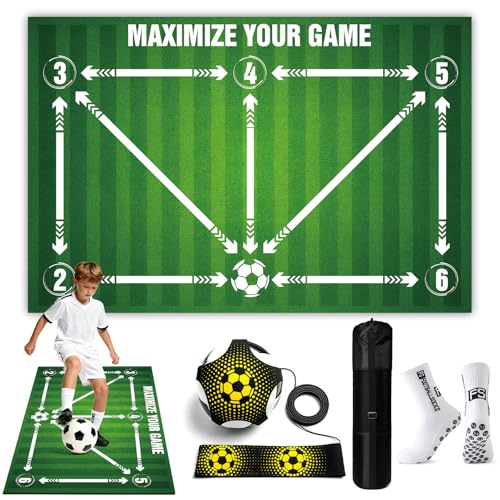 Tapis Entrainement Foot, 60 X 90 Cm Football Training Mat Anti-Dérapant Amorti Contrôle De Balle Pour Cadeau Football Enfants