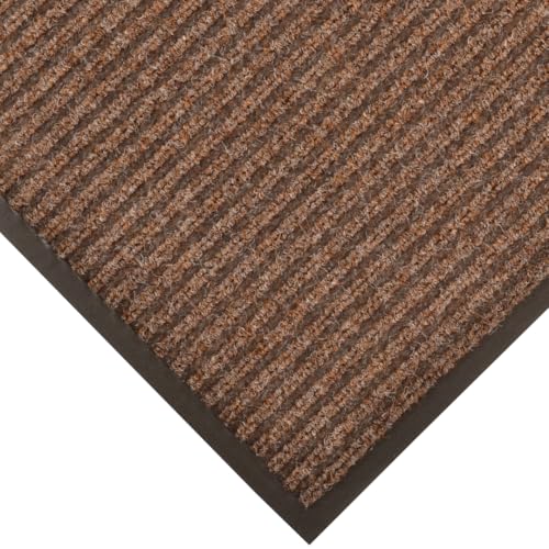 Notrax Heritage Rib™ Commercial Indoor Door Mat Office Rugs – 4' x 6' Brown Front Door Mat with Double Rib 22oz Yarn, Non-Slip Vinyl Backing – Durable Entryway Rug Made in The USA – 117S0046BR