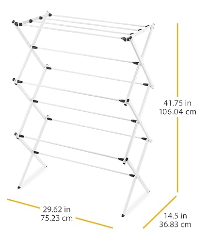 Miniatura 3 de Whitmor Tendedor de ropa plegable, color blanco
