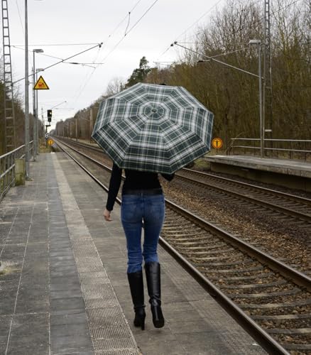 Paraguas iX-brella First Class resistente de cuadros con funda elegante para lluvia 2