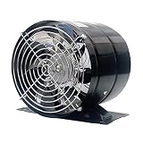 Estrattore Aria Ventola di scarico verticale verticale mobile Piccolo condotto di scarico Desktop-Free Desktop Desktop ventilatore ventilatore con base e rivestimento in rete, senza installazione, ner