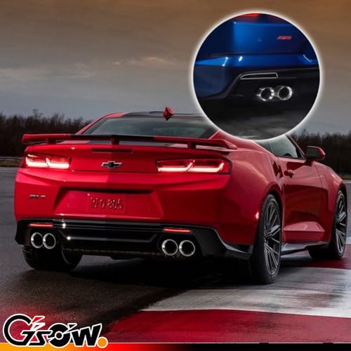 Image of LED Rear Bumper Reflector Lights for Chevrolet Camaro 2016-2024, Traverse 2013-2020, Red Rear Brake Tail Lamps Smoked Lens, 2 PCS