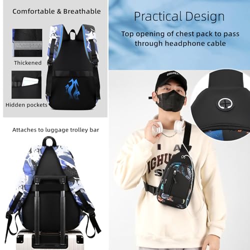 LANSHIYA 2 peças de mochila para meninos, conjunto de mochilas para escola primária, mochila leve pa