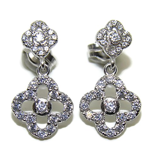 Boucles d'oreilles or blanc et zircon le cadeau idéal pour remercier les maîtresses