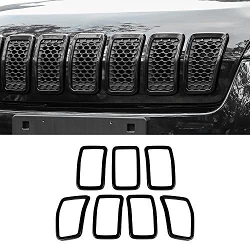 Image of JeCar for Jeep Cherokee Grill Inserts, Front Grille Inserts for 2019-2025 Jeep Cherokee (Black)