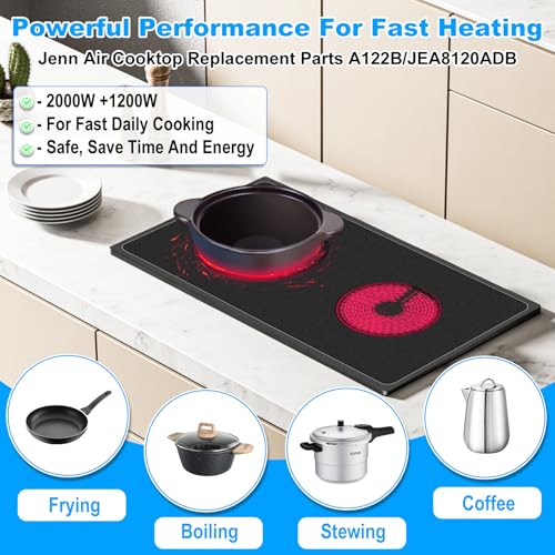 Image of [2 PACK] Upgraded A122B A122BA Radiant Cartridge Compatible with Jenn air Cooktop Replacement Parts Radiant Cartridge JEA8120ADB Whirlpool Jennair Cooktop parts Electric Cooktop Stove Burners