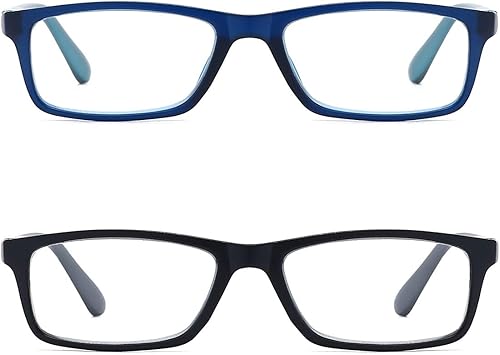 Miniatura 8 de Lentes de lectura con bloqueo de luz azul para hombres y mujeres, marco rectangular, lectores de computadora con bisagra de resorte
