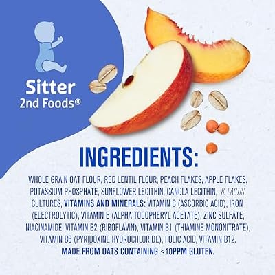 Gerber Cereal for Baby 2nd Foods Power Blend Probiotic Oatmeal Lentil Peach & Apple Cereal, Non GMO with Whole Grains & Plant Protein, 8 OZ (Pack of 3)