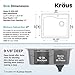 KRAUS KGD-441 Quarza 25-inch Dual Mount Single Bowl Granite Kitchen Sink in Black