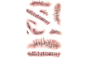 10 Sheets Halloween Body Scar Tattoo Stickers for Gory Masquerade