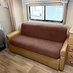 Hudson Comfort RV Couch Covers for Sofa Bed – 2-Piece Backrest and Seat Covers Ideal for Jackknife – Camper Slip Covers for RV Furniture – Super Stretchable Fabric with 1cm Elastic (Chocolate) - Image 2