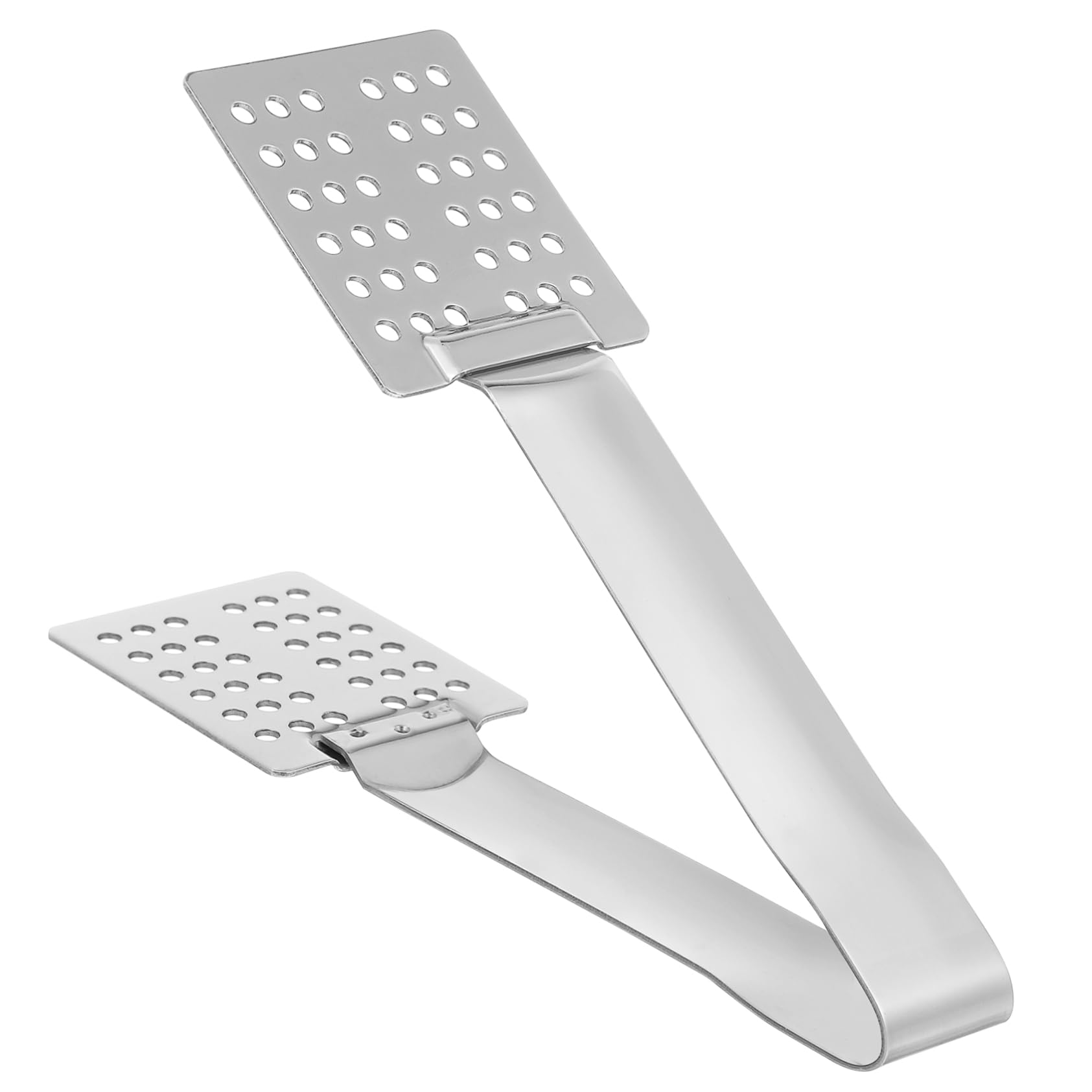 BIUDECO 18/10 Stainless Steel Food Clip Tea Bag Strainer Silver Tong Squeeze Serve Cook Dishwasher Safe