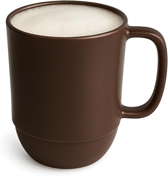 JapanBargain Japanese Plastic Mug 12oz BPA-Free Non-Toxic Unbreakable Camping Coffee Tea Milk Juice Water Mug Made in Japan Dishwasher & Microwave Safe, Chocolate Brown