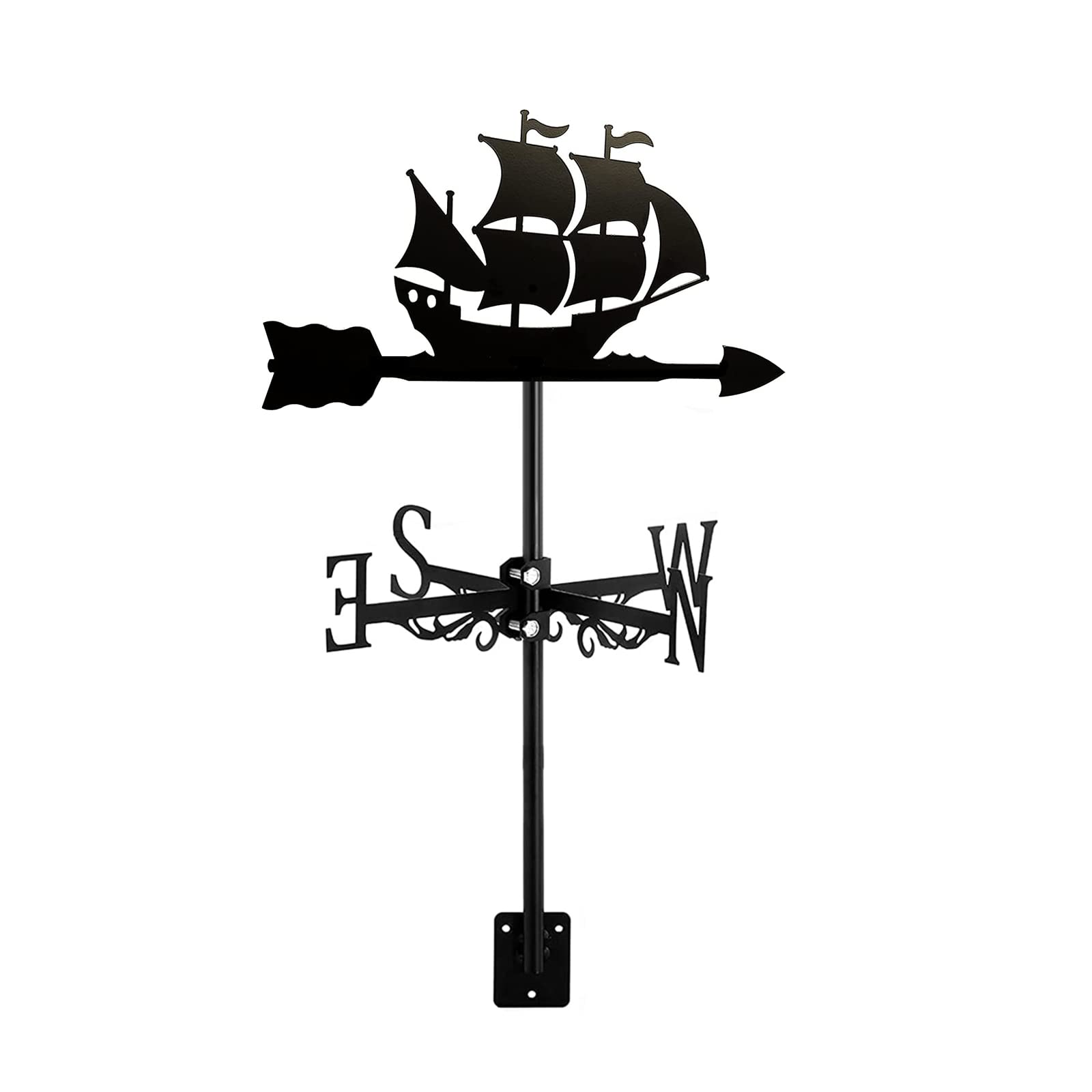 WIQUYBML Exquisite Wind Vane Boats Sailboat Ornament Ship Racing Sloop Metal Weathervane for Outdoor Iron Roof Garden Decoration,Yard Indicating Direction,Yacht
