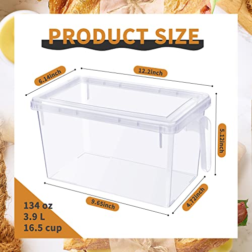 2 Pcs Plastic Large Bread Box Clear Bread Storage Container For Kitchen Counter Airtight Loaf Bread Keeper Transparent Food Bread Holder Saver For Homemade Bagel Muffins, Keeping Flavor And Freshness #TOP1
