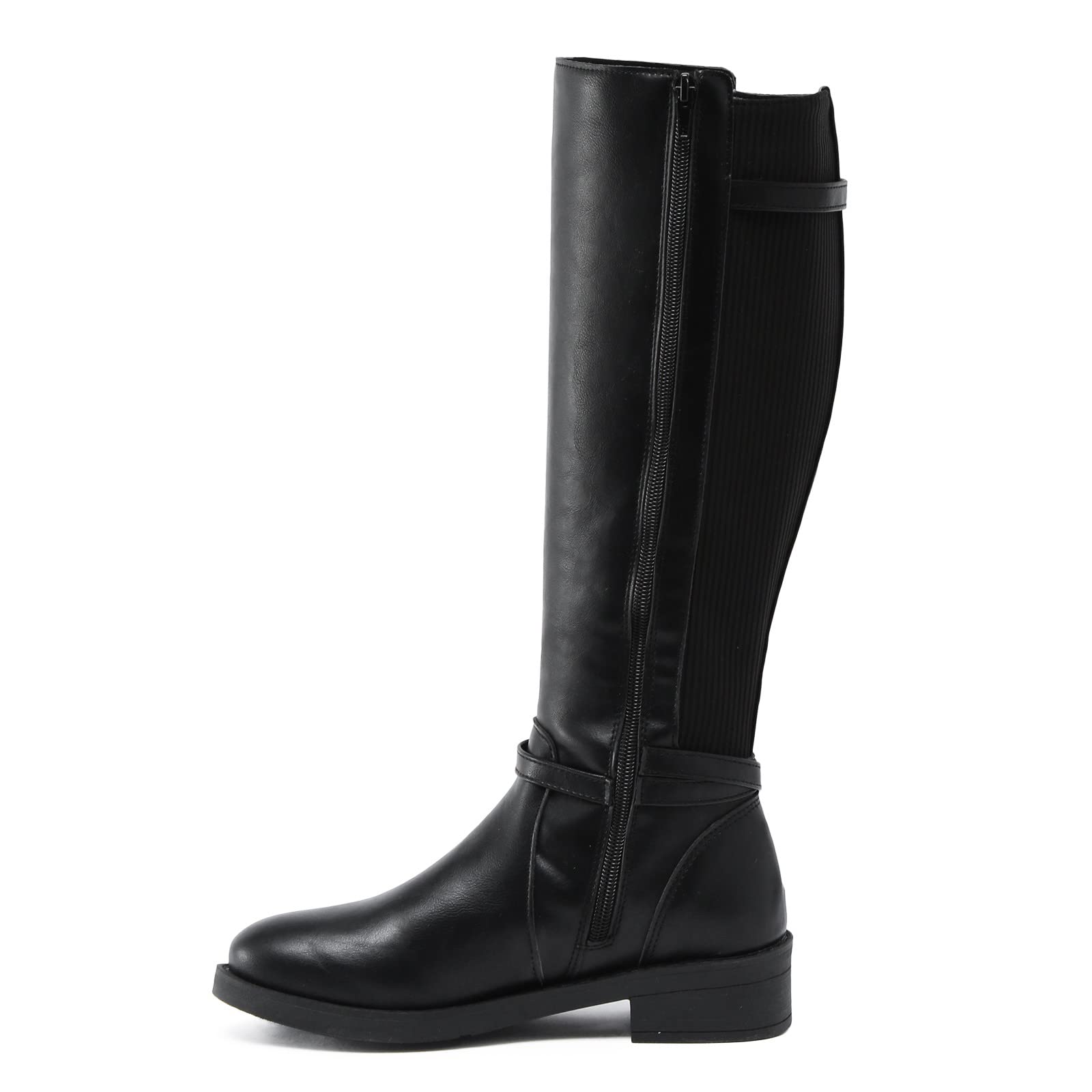 Generisch Botas de equitación de invierno para mujer, tacón grueso, botas de piel, botas largas hasta la rodilla para mujer, zapatos de invierno