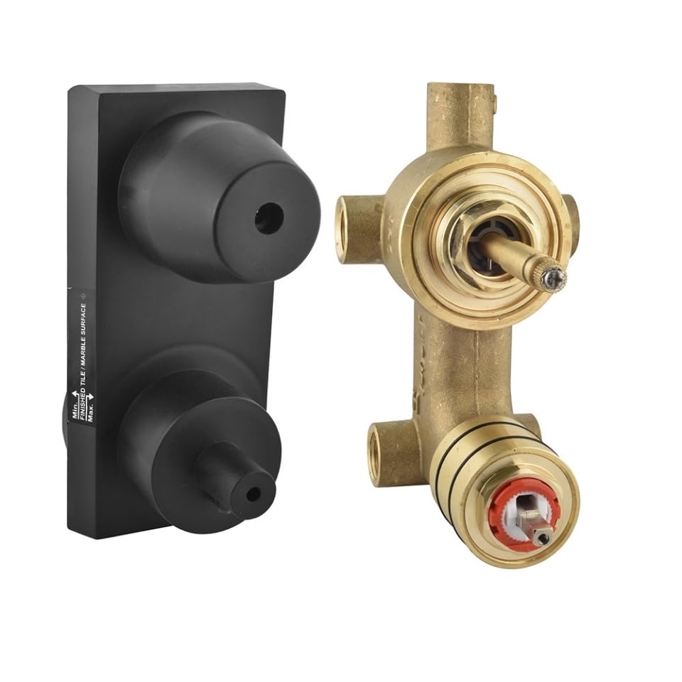 Image of Jaquar Aquamax Shower Mixer Set | Single Lever Exposed Part Kit + Concealed Body | 3-Way Diverter | Chrome Finish | Wall Mounted Bathroom Fitting Combo