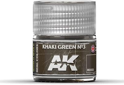 AK Interactive Real Color WWII Shop Paint Line 10ml - RC023 thru RC077 Color: Khaki Green NÂº3 - RC033