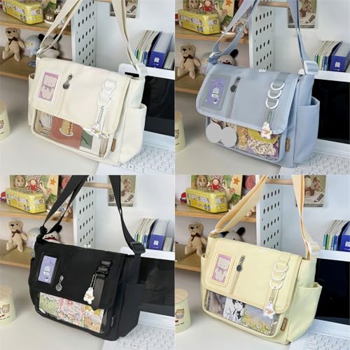 Japanese Styles Nylon Crossbody Bag for Anime Enthusiasts and Students Large Capacity Shoulder Bags for Everyday Use2