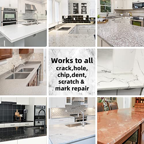 Globalcom Tile and Granite/Marble Repair Kit, Porcelain Stone and Quartz Countertops Repair Kit for Chips Dents Cracks Holes Scratch, Fix Chipped Edges Corners, Reattaches Missing Pieces - Thumbnail 5