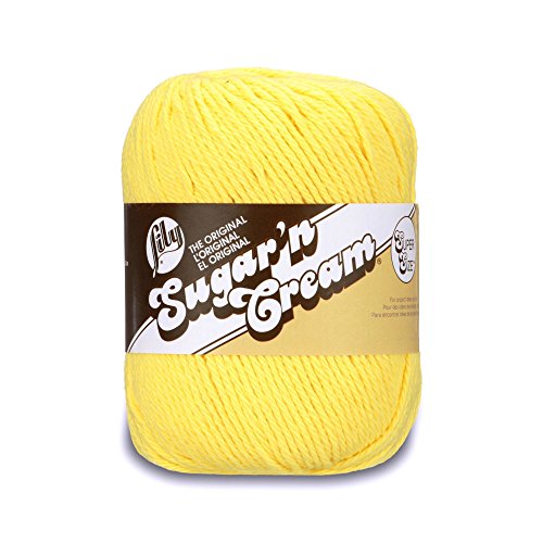 Image of Lily Sugar 'N Cream Super Size Solid Yarn, 4oz, Gauge 4 Medium, 100% Cotton - Sunshine - Machine Wash & Dry