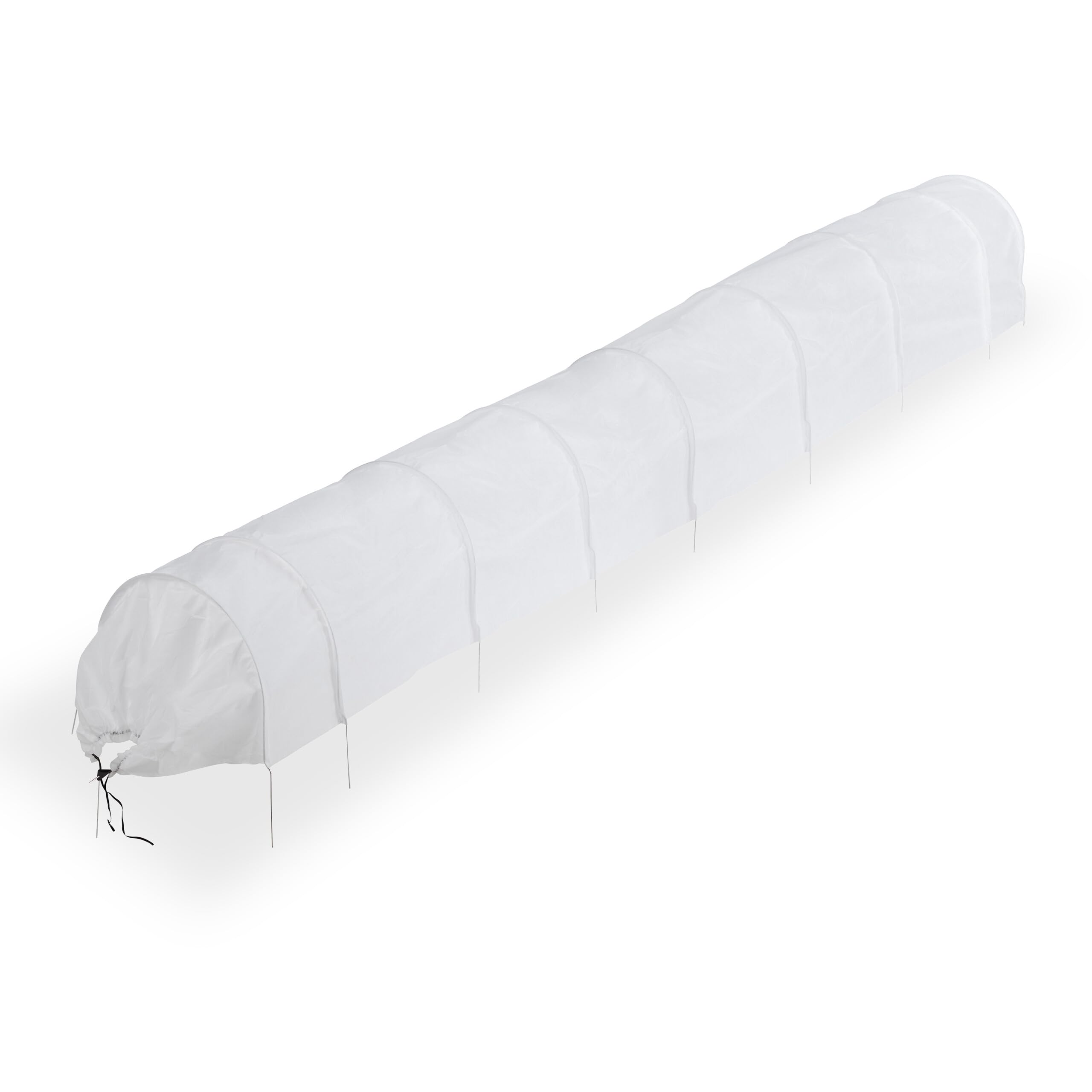 Relaxdays Plant Tunnel, 5 m Long, Protection Against Pests, for Flower Beds, Fine-Meshed Anti-Bird Net, Fleece, White, 53 x 50 x 500 cm