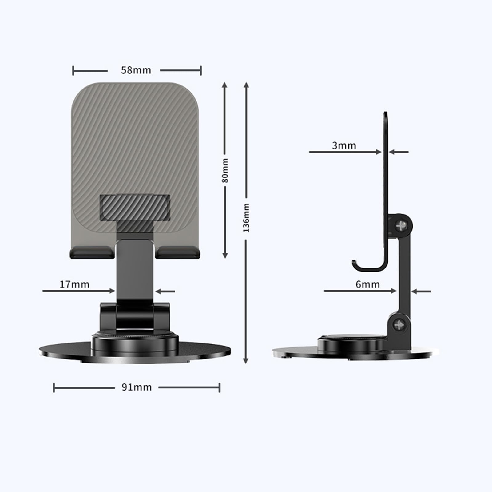 Support Téléphone/tablete Rotatif 360° Réglable En Hauteur - Design Métal Pliable, Stable