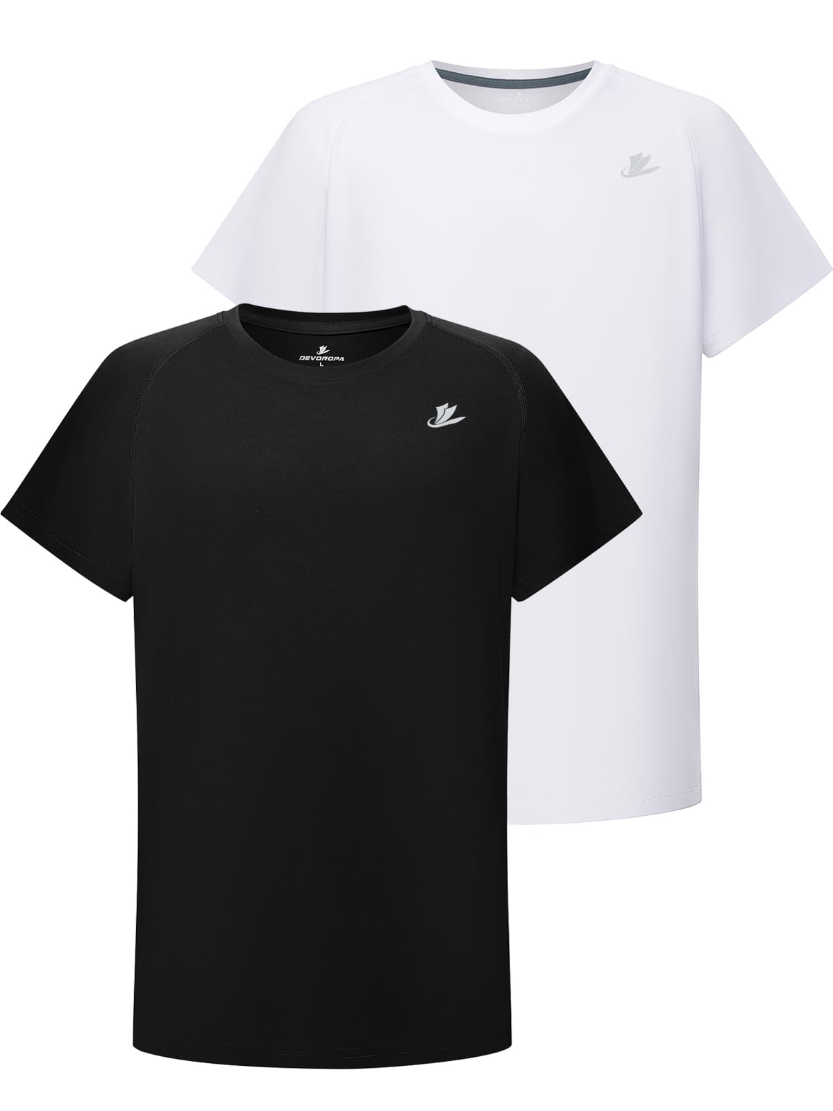 DEVOROPA Youth Boys Compression Shirt Long/Short Sleeve Football Baseball Undershirt Quick Dry Kids Sports Baselayer Crewneck