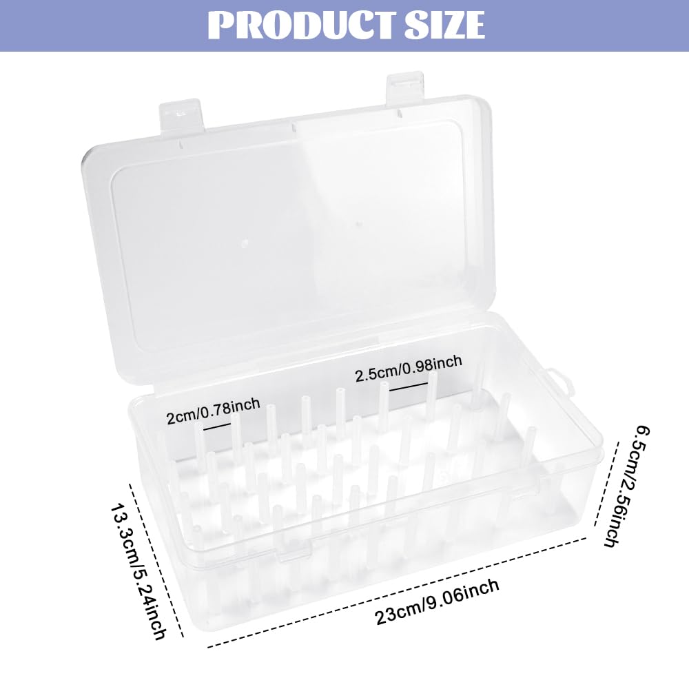 Boîte De Rangement Pour 42 Bobines De Fil Couture + 50 Porte-Canettes – Organisateur Transparent Pratique EUIEUT