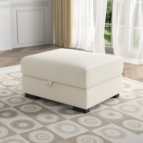 QMTXBYJ Sitzhocker mit Stauraum, 88 x 69 x 45cm Couch Hocker, Polsterhocker, Fußhocker, Ottomane, Hocker, Sitzbox, Sitztruhe, Fußbank, Aufbewahrungsbox für Wohnzimmer, Schlafzimmer, Cordstoff