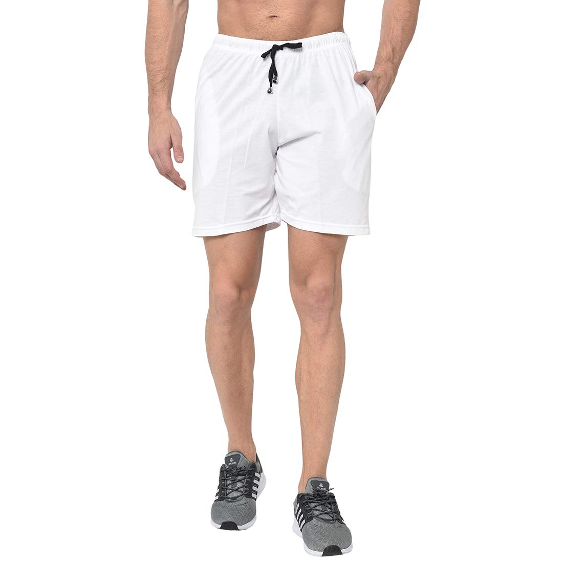 Regualr Fit Cotton Blended Lounge Shorts/Bermudas for Men-D11-WHT0001-P