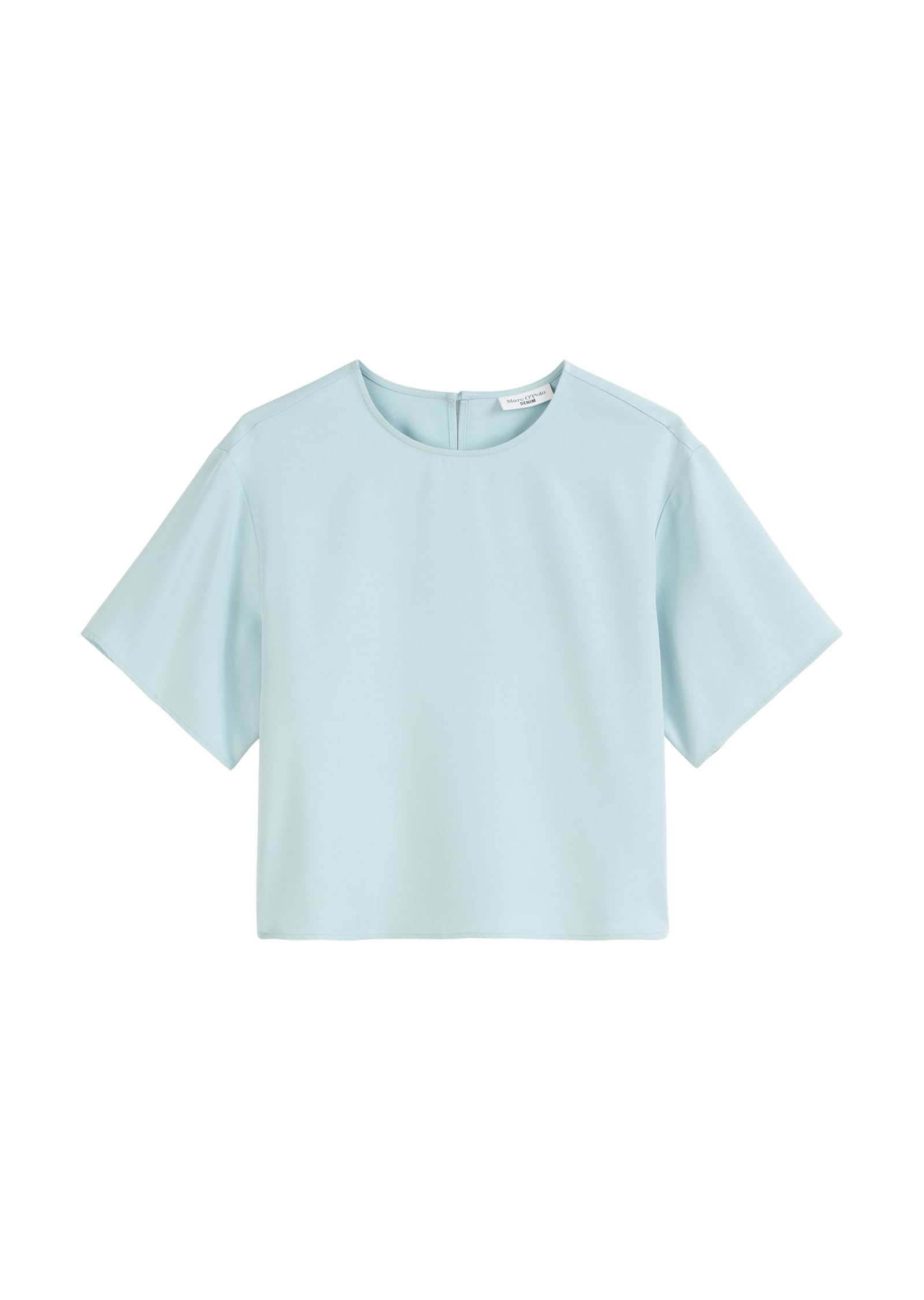 Marc OߴPolo Denim Donna Camicia a maniche corte con scollo rotondo cropped, Blu (Blue Fog), L