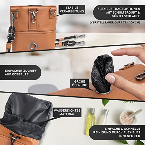 Pawz&Pawz Leckerlitasche für Hunde | Die stylische Wahl für Futterbeutel Hundetraining & Welpen-Erziehung | Praktisch, robuster Leckerlibeutel + Kotbeutelspender | Gassi-Tasche Hund