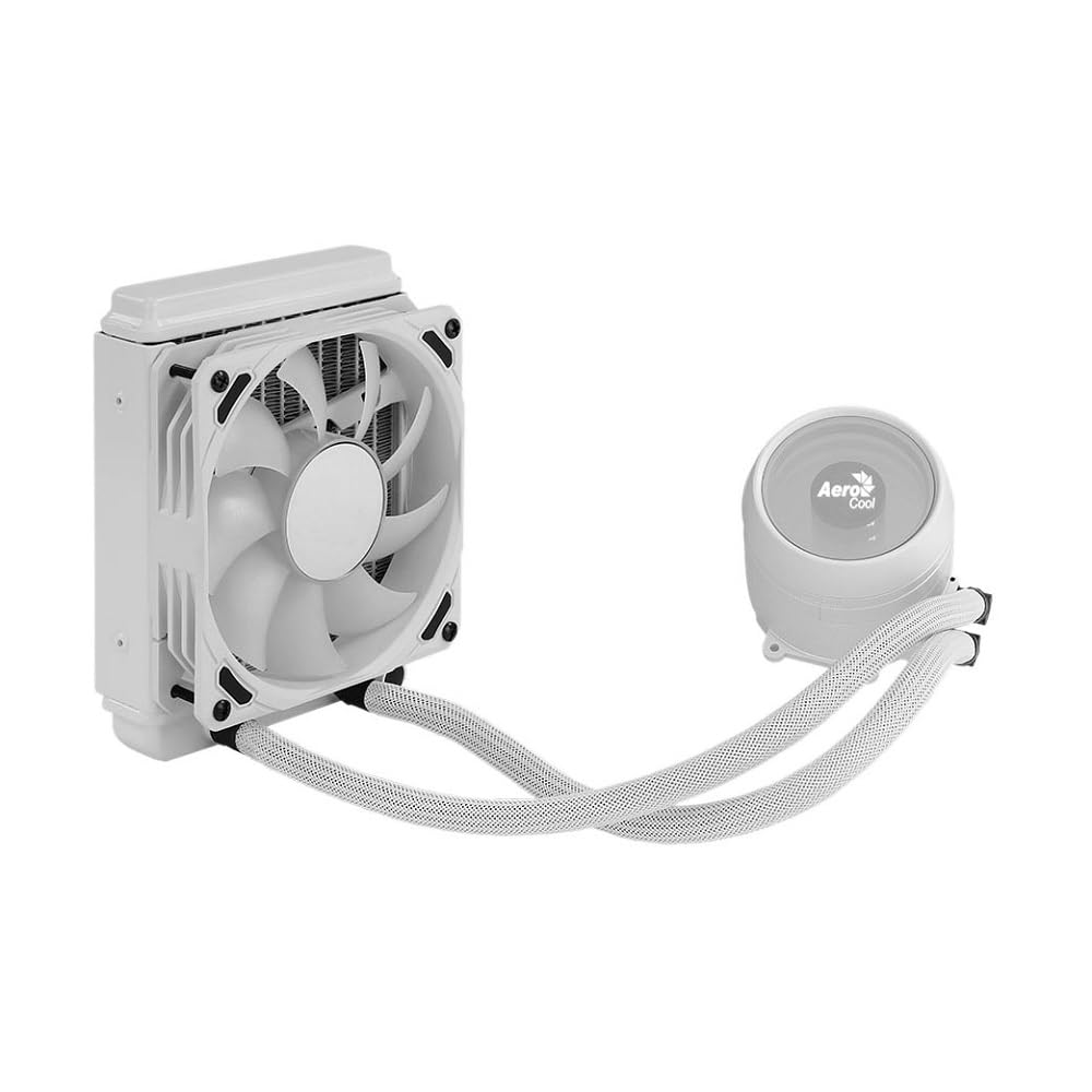 Aerocool MIRAGEL120W, Raffreddamento a Liquido per CPU, Ventola ARGB da 120 mm, TDP 200W, Bianco