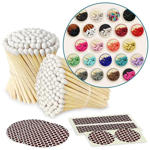 Image of Thankful Greetings 2 inch Choose Your Colors Safety Matches | Set of 200+ Bulk Artisan Matchsticks with Striker Stickers Select 2 Colors - 100+ of Each | Custom for Your Home Decor, Gifts, & Events