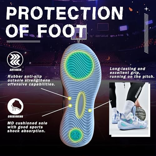 Image of Men's Basketball Shoes Fashionable Breathable Anti Slip Sports Shoes Outdoor Running Fitness Training Shoes
