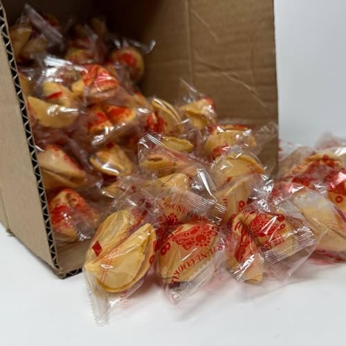 BAILY I Fortune Cookies I 100 (Pack) I Individually Wrapped for Freshness, Bulk Fortune Cookies, Typical Chinese Fortune Cookie With a Note of Vanilla Flavor for Good Luck and Fun Predictions