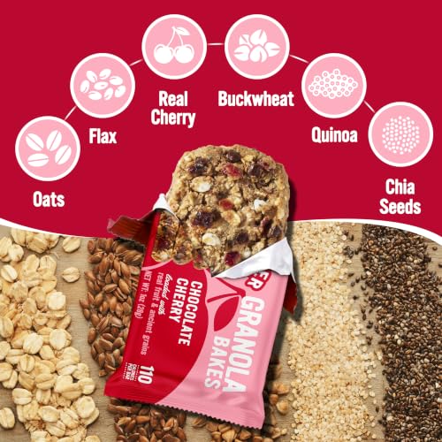 Cooper Street Granola Bakes - Chewy Breakfast Granola Bars with Chia, Flax, Buckwheat and Oats - Chocolate Cherry Individually Wrapped Nut & Dairy Free On-The-Go or School Snacks - 12 Bars, 1oz each - image 7